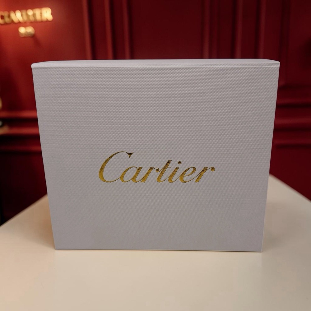 Cartier Box Empty White 9.5in X 8in X 4in Magnetic Flap With Original Filler